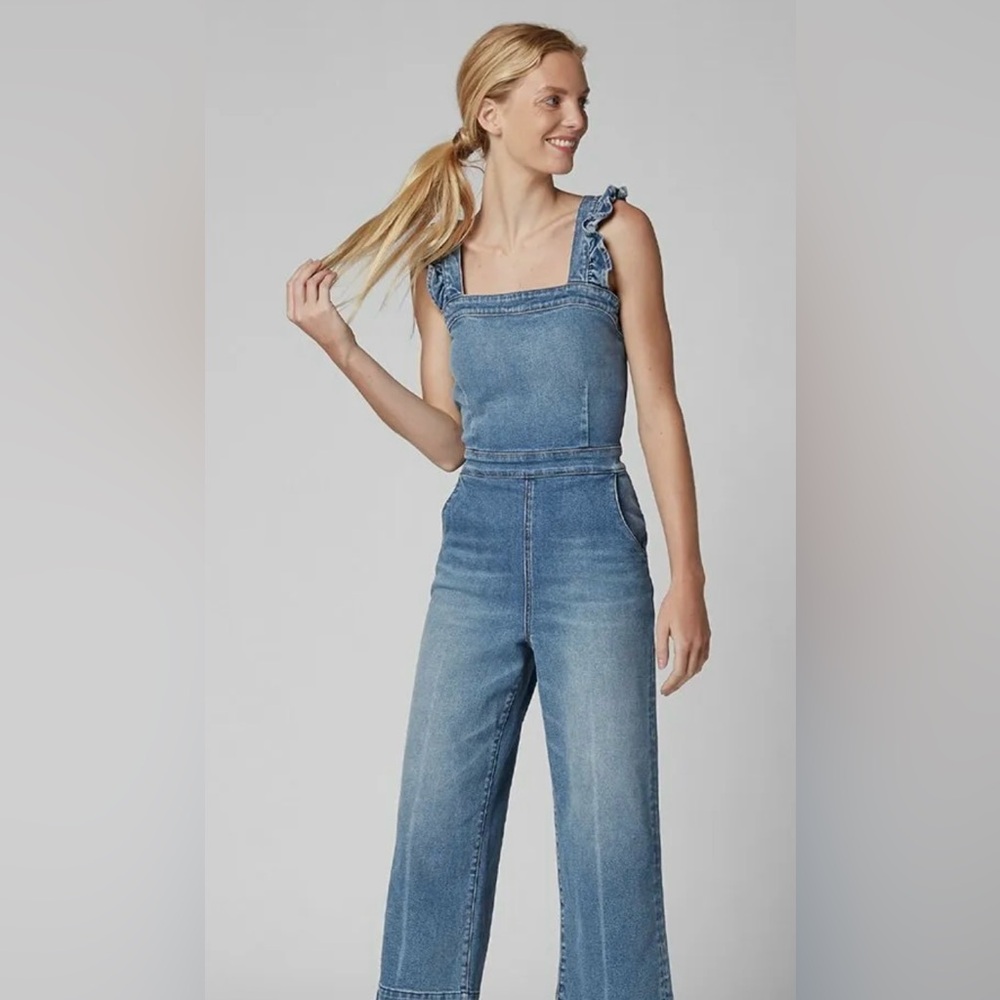 BlankNYC Jumpsuit Overalls Denim Ruffle Cotton size 27